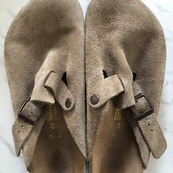 birkenstock boston suede leather taupe